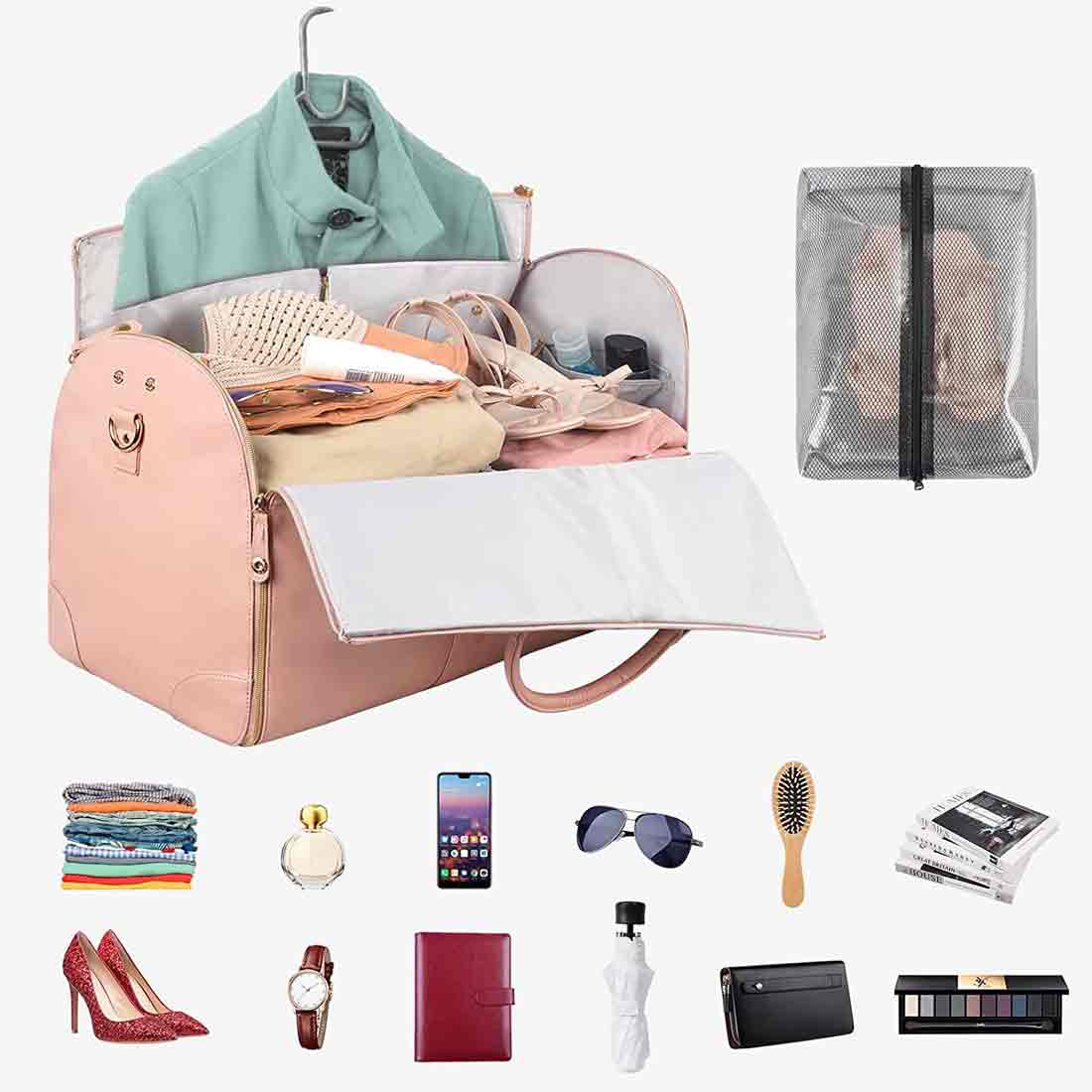 Matein Women's Weekender Duffel Bags Pink