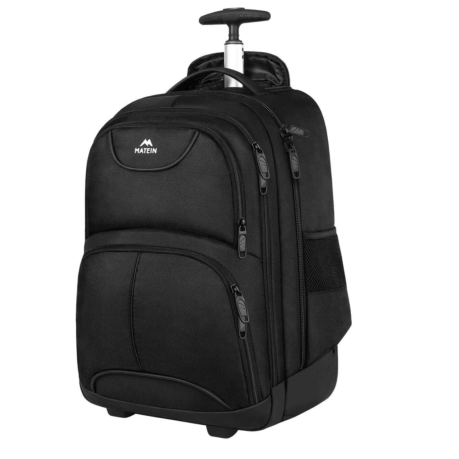 Rolling Backpack for Travel, 4 Wheels Laptop Backpack for Women Men, Water Large